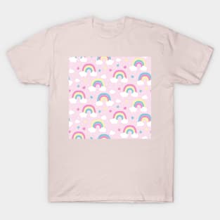 Blush Pink Rainbows and Stars T-Shirt